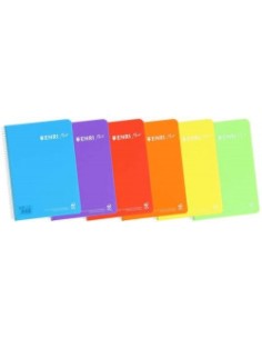 Paq 5 cuaderno espiral fº 80h 90g pauta 25mm c m enri plus tapa plastico